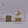 Llavero Sello Retro de Latón Estilo Chino de los Doce Animales Pequeño Adorno Colgante para Bolso Regalo Creativo para Puestos