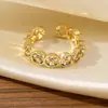 Anillo de Venta Caliente Europeo y Americano Transfronterizo con Apertura Circular, Circonita Microincrustada, Aspecto Elegante y de Alta Gama, Anillo Ajustable y Versátil para el Dedo Índice