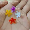 Flor de simulación de plástico lila narciso rosa lirio camelia peonía material para joyería DIY