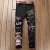 Pantalones vaqueros europeos y americanos transfronterizos para hombre, comercio exterior, elásticos, casuales, estampados, rectos, moda callejera, un lote de 5601