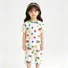 Pijama de Verano para Niñas con Estampado de Arcoíris, Estilo Delgado, Ropa de Casa de Manga Corta Estilo Coreano para Bebés Niñas, Conjunto de Ropa para Clima Templado de Verano