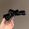 Pinza para Coleta de Terciopelo con Lazo de Lujo Ligero Pinza Horizontal Perezosa Pinza de Estilo Celebridad Mismo Estilo que Influencer Pinza de Plátano