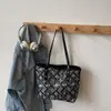 Bolso Tote de Mano Nuevo Cuadros Chinos para Mujer Bolso 2025 Otoño Nuevo Bolso de Hombro de Gran Capacidad Bolso de Flor Bajo el Brazo Elegante