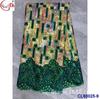 Tecido de renda oca de organza dupla com bordado de lantejoulas de fio duro estilo africano Tecido de renda africana