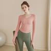 Traje de Yoga de Alta Qualidade Feminino Manga Longa Top Esportivo Ajuste Slim Justo Traje de Treinamento Pilates Outono e Inverno Traje de Fitness