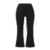 Calça Flare Hot Girl Sexy de Cintura Alta, Calça Cropped, Novo Estilo de Verão, Shorts Esportivos Casuais Elásticos para Corrida e Fitness