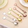 304 Cuchara y Tenedor de Manzana Creativos de Acero Inoxidable Tenedor de Postre para Pastel Mango Corto Cuchara de Café Cuchara de Miel Vajilla de Souvenir