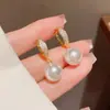 Brincos da Moda e Únicos Estilo Coreano Microcravejados de Luxo Leve com Pérolas Penduradas, Design de Nicho, Estilo Celebridade da Internet, Brincos de Alta Qualidade e Elegantes