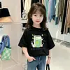 2026 Elegante Nuevo Patrón de Dibujos Animados de Niña Camiseta de Verano de Algodón Puro de Manga Corta para Niños Mayores