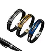 Pulsera de moda con cadena de patrón de serpiente electrochapada en color acero puro transfronteriza europea y americana, pulsera de titanio y acero con silicona, pulsera de acero inoxidable, venta al por mayor para hombres