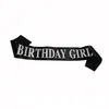 Faixa de Ombro para Festa de Aniversário Transfronteiriça, Faixa de Feliz Aniversário, Faixa de Ombro para Menina de Aniversário, Cinto de Etiqueta para Menina de Aniversário
