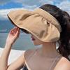 Sombrero con Protección Solar para Niños Verano Cobertura Facial Anti-UV Pegamento Negro Cinta para el Cabello Sombrero de Concha Gradiente Colorido Sombrero de Sol Sombrero de Copa Vacío