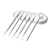 Conjunto de Ferramentas Odontológicas Aço Inoxidável Espelho Remoção de Tártaro Limpeza Ferramenta para Dente Cuidado Dental Sonda Oral