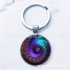 Fabricante de Origen Patrón de Color Espiral Abstracto Aleación Colgante de Llave Gema del Tiempo Llavero Selección del Comprador