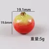 Al por mayor Linda Resina Realista Fruta Pequeña Manzana 3D Colgante DIY Collar Pulsera Llavero