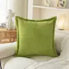 Funda de almohada estilo Amazon de lujo ligero, color liso simple, borde con puntada de cruz, cojín para sofá de sala de estar