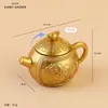 Ornatos de liga manoplas pote das cem bênçãos bule pequeno ornamentos rotativos mahjong bacia de tesouro sólida artesanato em metal