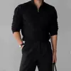 Nuevo Suéter de Punto de Manga Larga para Hombre para Primavera y Otoño con Diseño de Trenzas, Media Cremallera, Estilo Old Money, Negocios, Venta al por Mayor de Fábrica Transfronteriza