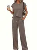 Comercio exterior europeo y americano ropa de mujer transfronteriza, bestseller de Amazon, conjunto casual de dos piezas sin mangas para primavera y otoño con pantalones largos