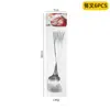 Amazon Transfronterizo Shangchao 6 Piezas Vajilla de Acero Inoxidable Cuchillo y Tenedor Cuchara Hotel Cuchillo y Tenedor para Steak Occidental Traje de 24 Piezas