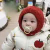 Sombrero de Manzana~ Caliente Gorro para Bebé, Gorro Rojo de Año Nuevo, Gorro Protector de Orejas para Niños y Niñas, Imprescindible para Bebés Pequeños al Salir en Invierno
