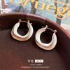 Aretes Redondos Asimétricos de Aguja de Plata, Estilo Sencillo y Fresco, Aretes de Moda Europeos y Americanos, Lujo Accesible y Aretes de Gama Alta para Mujeres