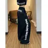 Calça de moletom com estampa de letras estilo American Gothic para homens e mulheres, calça hip-hop solta de perna larga para primavera e outono com design fluido e comprimento até o chão