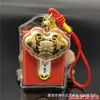 Bendición de Mazu con Lámina Dorada Protección de Mazu Virgen Celestial Ruyi Candado Dorado Bolsa con Candado Grande Amuleto de Paz Bolsita Colgante