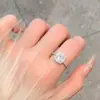 Anillo Abierto de Azucarero con Diamantes Completos Brillantes Estilo Lujo Ligero Versión Coreana al por Mayor Diseño Versátil de Lujo Ligero Anillo Ajustable para Mujer