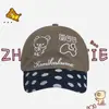 Gorra de Béisbol Bordada de Rilakkuma Estilo Coreano Ins Linda, Dulce Diseño de Puntos para Todas las Estaciones, Gorra Versátil para Parejas que Hace que la Cara se Vea Más Pequeña