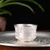 Nuevo Juego de Té Chapado en Plata 999 Bai Fu Chino de Gama Alta Plata Oxidada Taza de Anfitrión para Uso Doméstico Taza de Feria Regalo