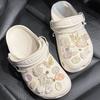 Hebilla de Zapato Crocs Accesorios de Piedra Preciosa Gelatina Cadena de Perlas de Cristal Transparente de Colores Hebilla de Zapato DIY Flor Decorativa para Zapato
