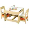 Conjunto de Mesa Infantil de Madeira Branco Novo Transfronteiriço Multifuncional e Durável Mesa de Atividades Infantil Quatro em Um para Crianças Pequenas