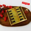 En stock venta directa transparente dorado caja de alta gama empaque regalo caja de regalo caja de dulces boda banquete de bodas caja de embalaje
