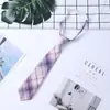 GravataJK Feminina Estilo Japonês Uniforme Camisa Xadrez Acessórios de Uniforme Escolar Pessoas Preguiçosas Grátis Estilo Preppy Gravata para Casal Estudante