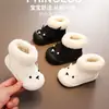 Sapatos de inverno para crianças, sapatos para bebês aprenderem a andar, botas quentes de algodão, botas de neve para meninos, sapatos de estilo coreano para meninas, botas curtas, sapatos para bebês