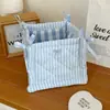 Cesta de Almacenamiento Acolchada de Cuadros Rosas Estilo Coreano Ins, Alto Valor Estético, Organizador de Bocadillos y Artículos Varios para la Sala de Estar, Cesta de Almacenamiento para la Mesita de Noche