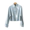 Nueva Chaqueta Corta Estilo Chino con Camisa de Botones de Perlas para Mujer, Moda Top Cardigan Texturizado Estilo Nacional Primavera 2026