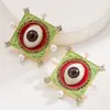 Nuevos Pendientes Retro de Diseño Ojos de Diablo Geométricos Clavos para Oreja de Oro Antiguo Pendientes de Plata de Moda con Cierre de Mariposa