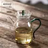 Tetera para uso doméstico con filtro, tetera Song estilo antiguo, juego de té, cafetera de té, transparente con tapa, asa colorida, tetera pequeña de mano