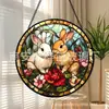 Pingente de Coelho Fofo de Vidro Colorido Ornamento de Vidro para Casa Decoração de Janela Jardim Pegador de Sol