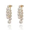 Brincos de strass com uso frontal e traseiro para mulheres, outono e inverno, temperamento de luxo leve, design de nicho de alta qualidade, brincos da moda