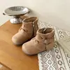 Botines Cortos de Ante Retro para Niñas 2026 Otoño/Invierno Nuevos Estilo Coreano Casual con Cremallera Lateral Botitas Pequeñas de Piel para Bebé Niño Pequeño