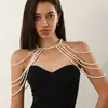 Cadena Corporal Sexy de Chica Caliente Transfronteriza Europea y Americana Cadena para la Cintura Desfile de Moda para Mujer Cadena de Hombro de Perla Artificial Cadena de Sujetador Decorativa Cadena para Ropa