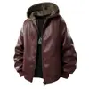 Jaqueta com Capuz Masculina de Inverno G-Stone Retro Simples Modelagem Solta Casual Juvenil Jaqueta Top Pu