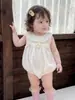Body de Bebê Sem Manga Verão Menina Estilo Princesa Flor 3D Macacão Bebê Macacão Fino para Engatinhar