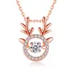 Chao Red de Chao plata S925 ciervo tiene tu corazón latiendo collar femenino cadena de clavícula de plata de ley collar inteligente fabricantes suministro