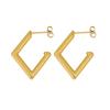 Pendientes de diseño minoritario japonés y coreano de alta gama, pendientes simples de temperamento que no se desvanecen, pendientes geométricos de diamantes, pendientes de acero inoxidable para mujer