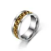Anillo de Cadena Giratoria de Acero Inoxidable Abrebotellas de Cerveza Anillo Joyería de Moda para Hombres Acero de Titanio
