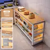 Estante de suelo multicapa para barra de bar, mesa estrecha con estantes, mesa de comedor, mesa divisoria para sala de estar, mesa larga simple de ocio para balcón